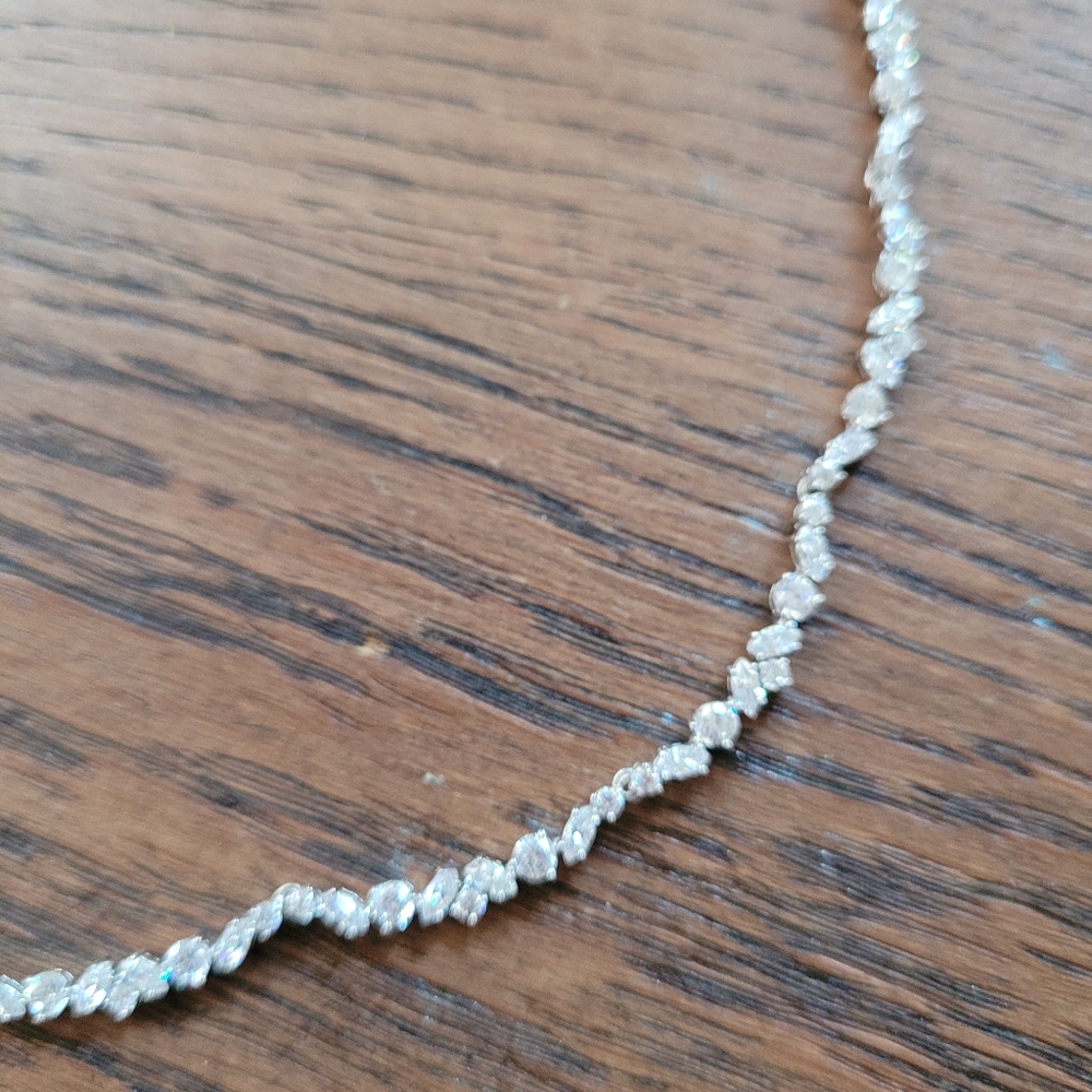 Nadri Silver Crystal Tennis Necklace - Picture 5 of 6